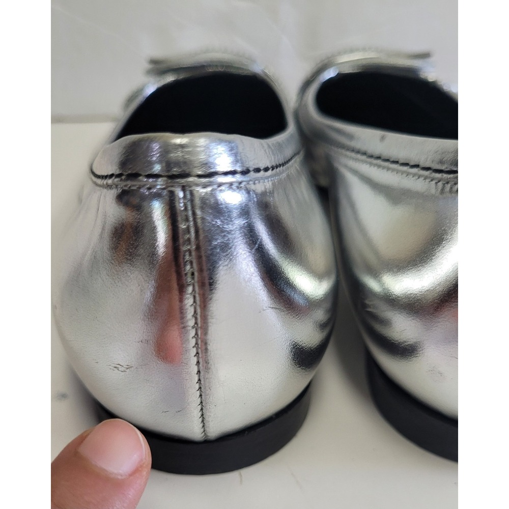 Fendi Silver Flats with Buckle Detail - Picture 5 of 16